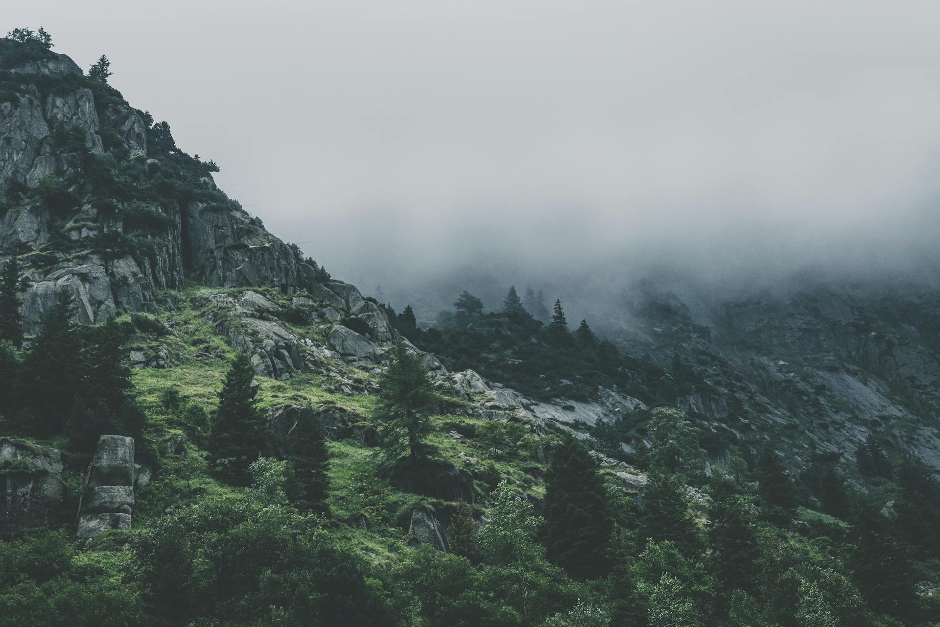 Misty mountain landscape